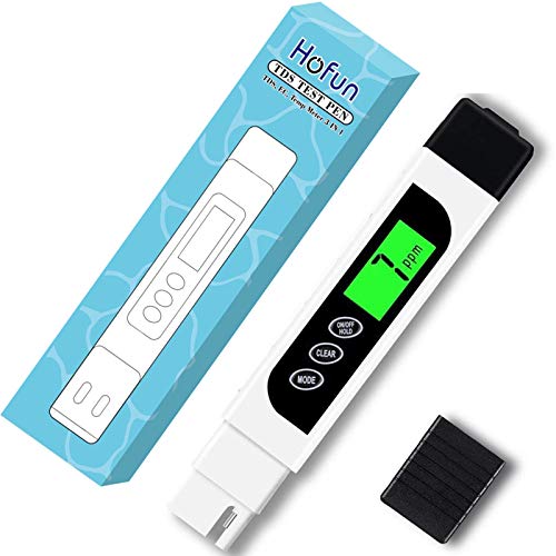 Su Test Cihazı Dijital TDS Metre - Hofun TDS, EC ve Sıcaklık Ölçer 3'ü 1 arada, 0-9999 ppm Doğru, İçme Suyu Testi için PPM Ölçer, Kahve, Yüzme Havuzu, Akvaryum, RO / DI Sistemi, Hidroponik